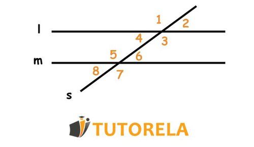 Figure 2 Angles that result when two parallel straight lines