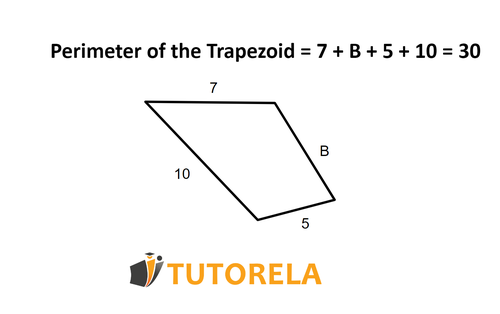 A5 - Perimeter of Trapezoid = 7+B+5+10 = 30