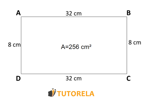 a- area of the rectangle is equal to 256 cm².