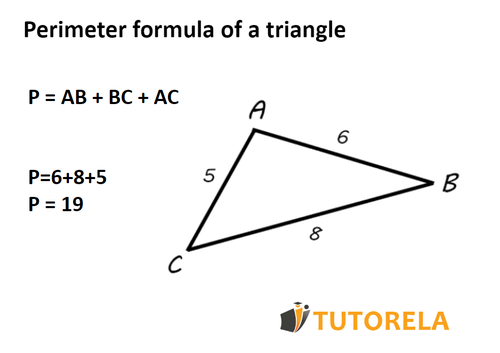 A - The formula of the perimeter of a triangle