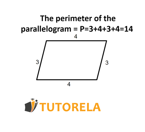 A1 - The perimeter of the parallelogram = P=3+4+3+4=14