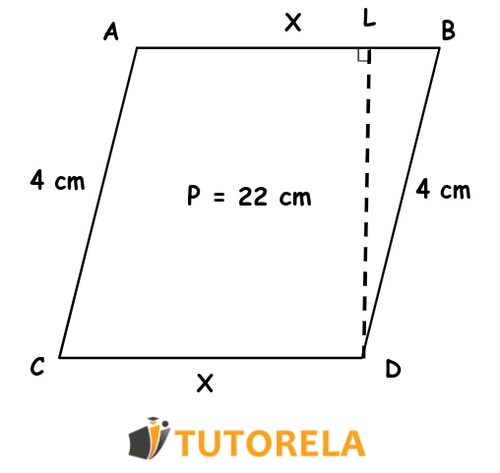 DL = 3cm and the perimeter of the parallelogram ABCD is equal to 22 cm