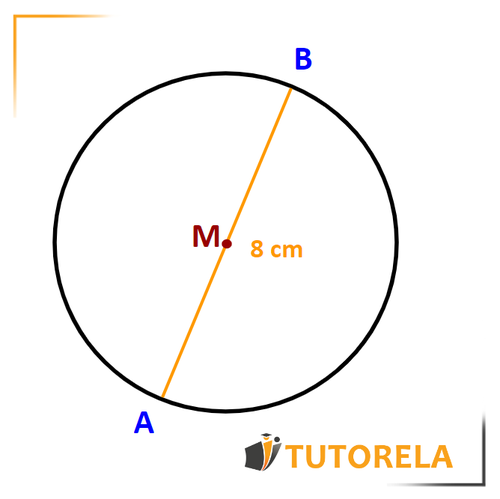 8 cm - M represents the center of the circumference