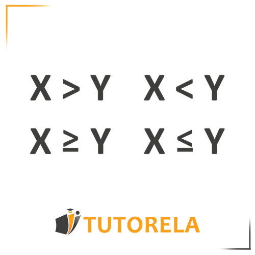 Mathematical inequality symbols explained: X > Y (greater than), X < Y (less than), X ≥ Y (greater than or equal to), and X ≤ Y (less than or equal to).