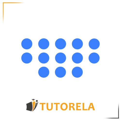 An image displaying a total of 15 blue dots arranged in three rows. Each row contains five evenly spaced dots, visually demonstrating a grouping concept often used in basic math exercises or counting activities.