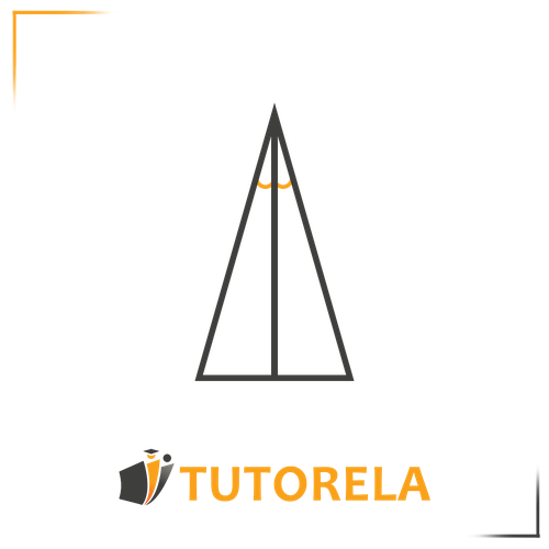 Diagram of an isosceles triangle with an altitude drawn from the apex to the base, bisecting the triangle into two equal right triangles. This geometric illustration highlights the symmetry and properties of isosceles triangles, including equal base angles and line of symmetry.
