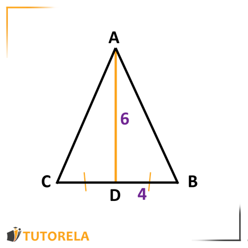 Diagram of triangle ABC with median AD labeled. The length of median AD is shown as 6 units, and segment BD is labeled as 4 units, highlighting the geometric properties of a triangle's median.